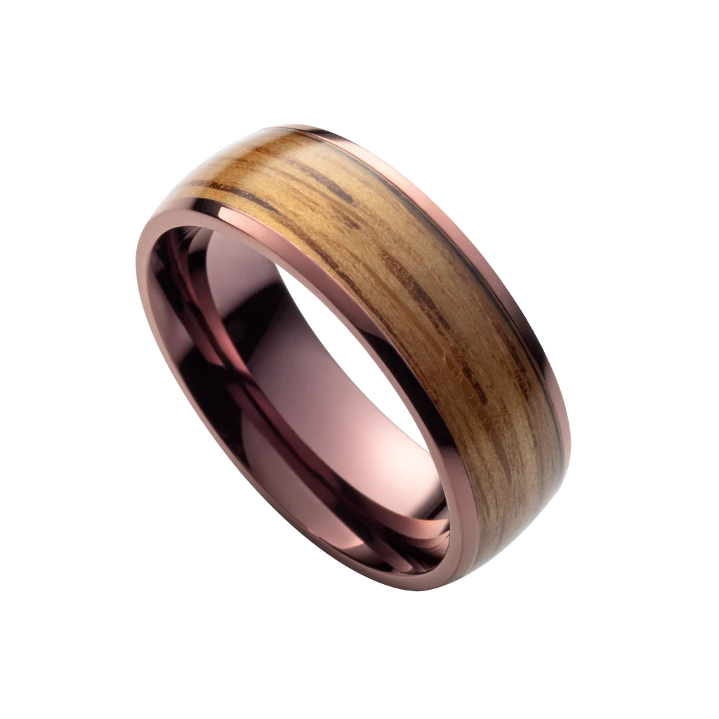 Herren Ring |  Kupfer & Barrique Weinfass – Harmonie