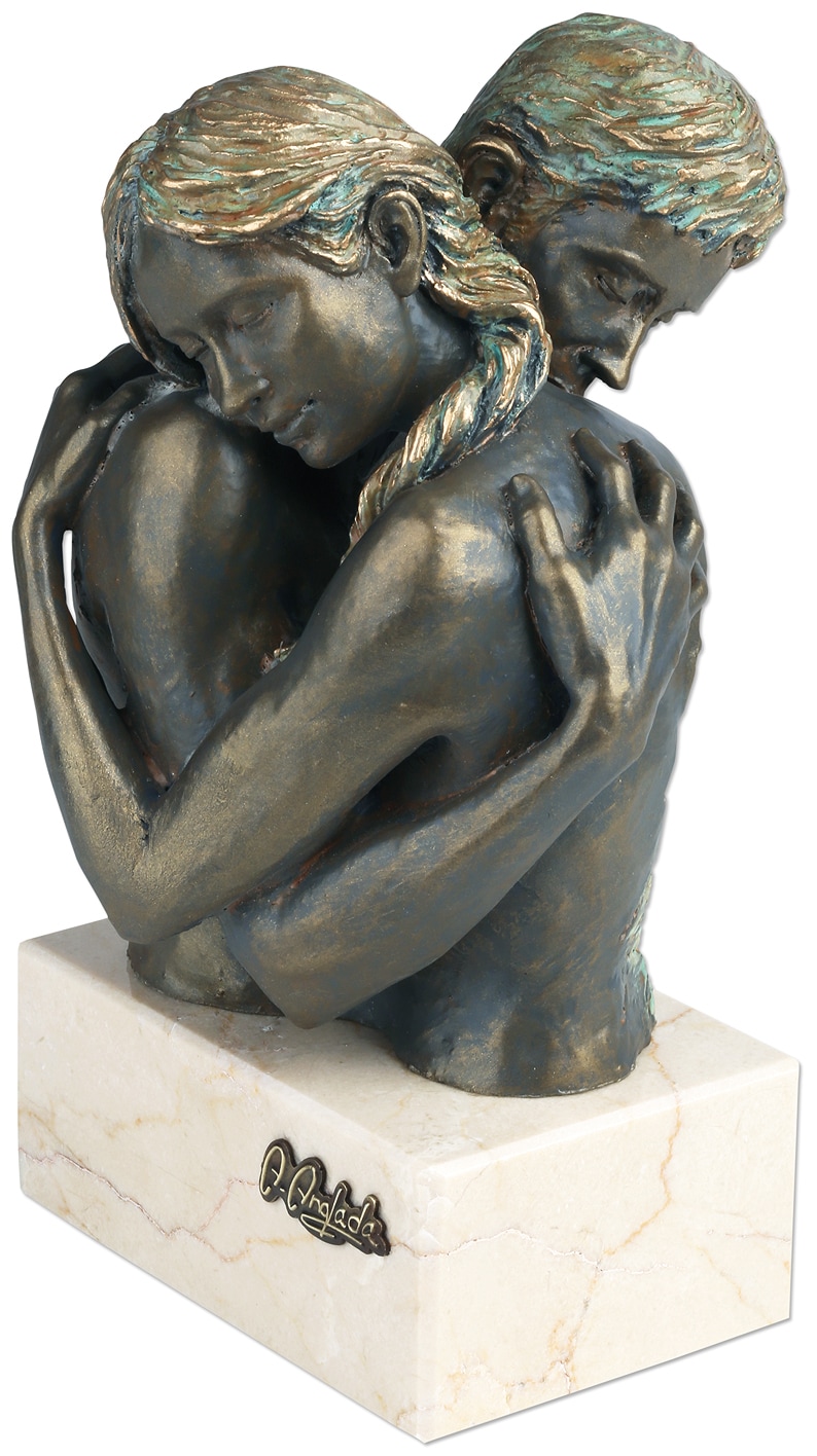 Angeles Anglada: Skulptur "Idyll", Kunstguss Steinoptik