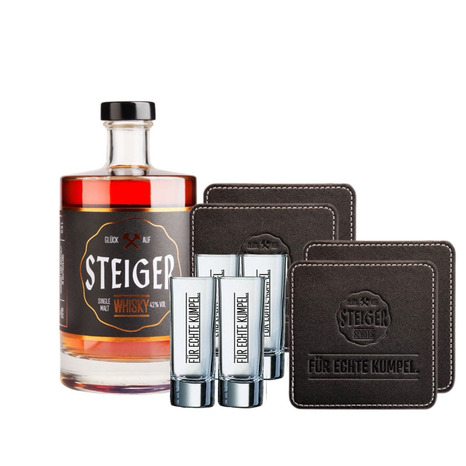 Steiger Whisky - Single Malt inkl. Gläser und Untersetzer