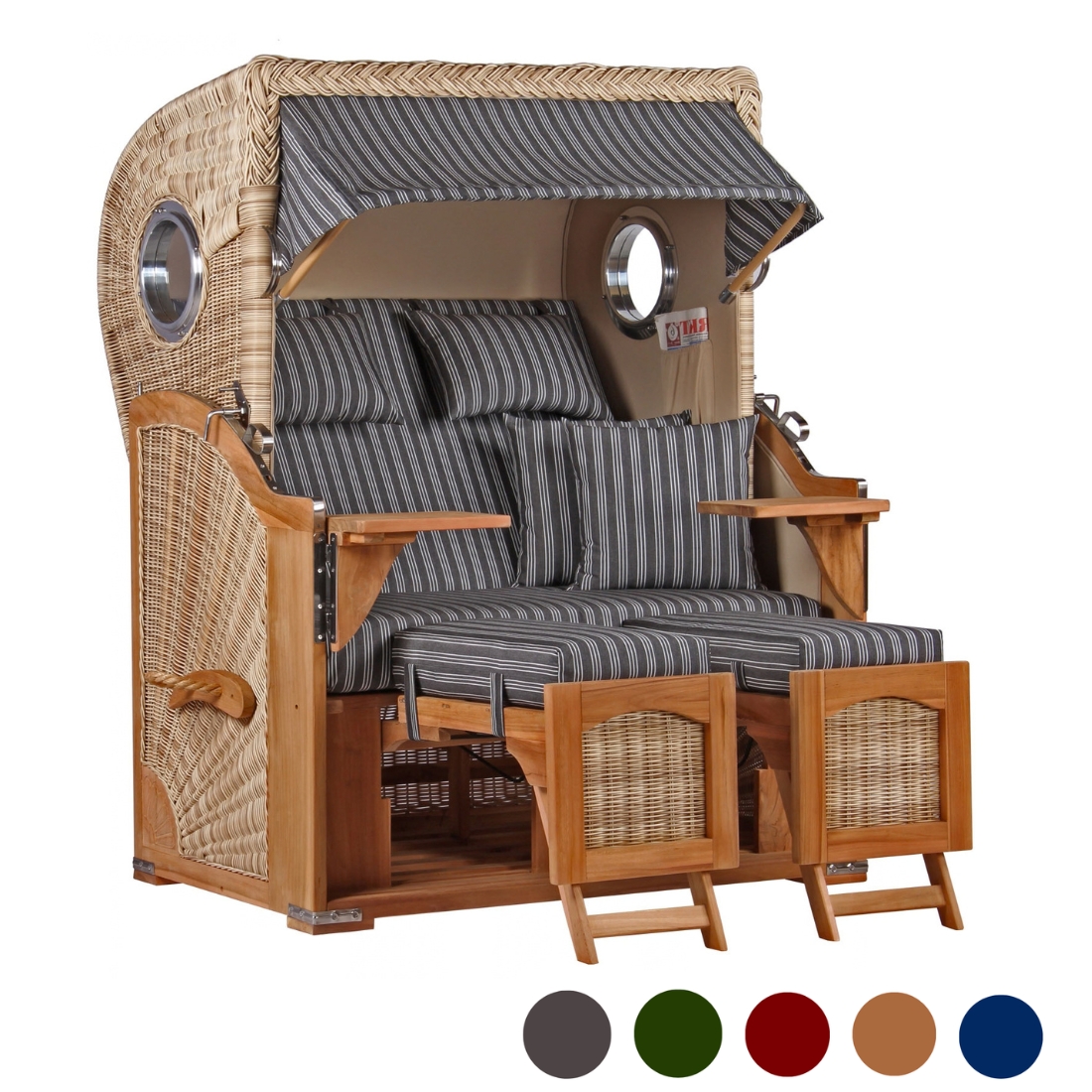Strandkorb 2-Sitzer Komplettset | Teakholz – Düne