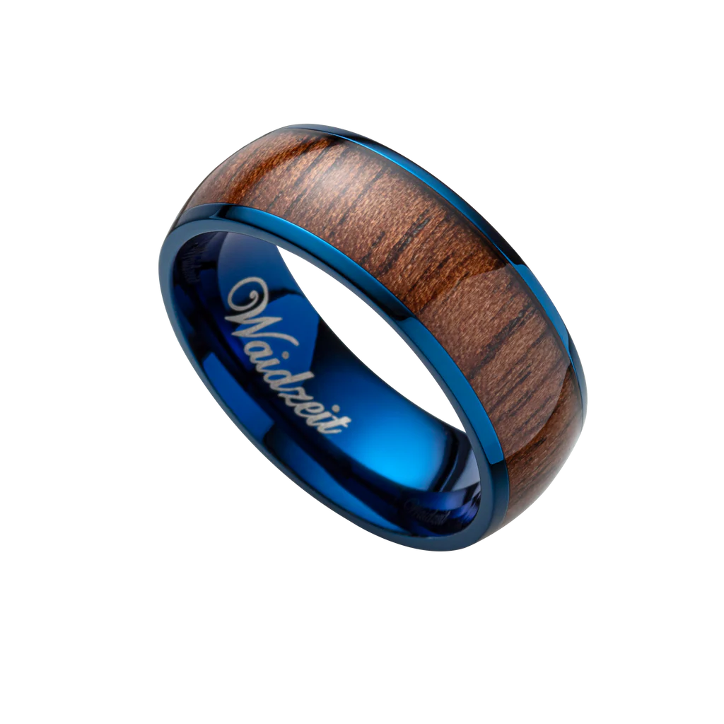 Herren Ring | Royalblau & Walnuss – Harmonie