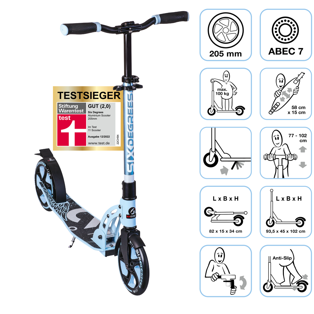 Straßenscooter Six Degrees - Aluminium