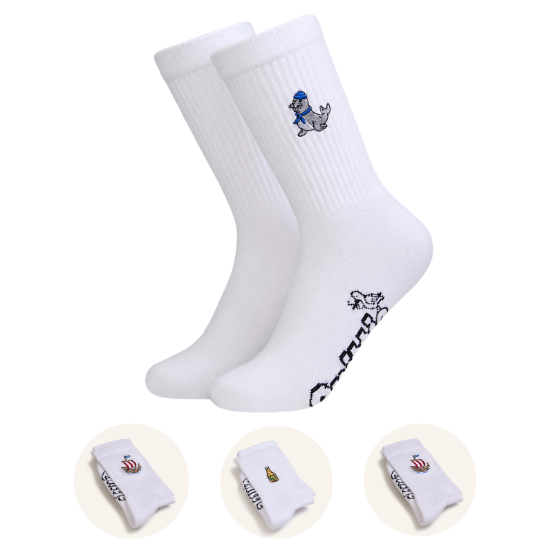 Socken mit maritimen Motiv | weiß