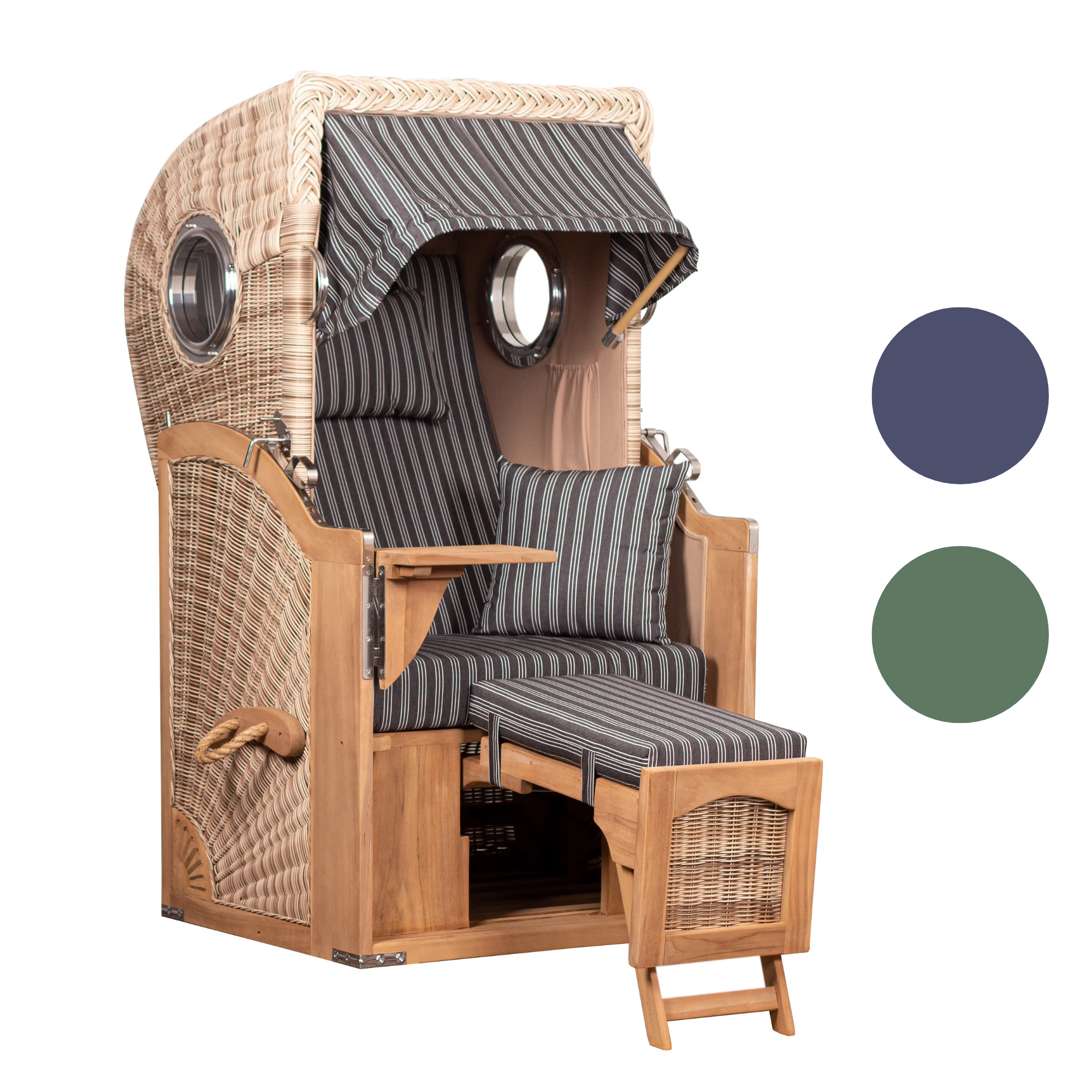 Strandkorb 1-Sitzer Komplettset | Teakholz – Düne