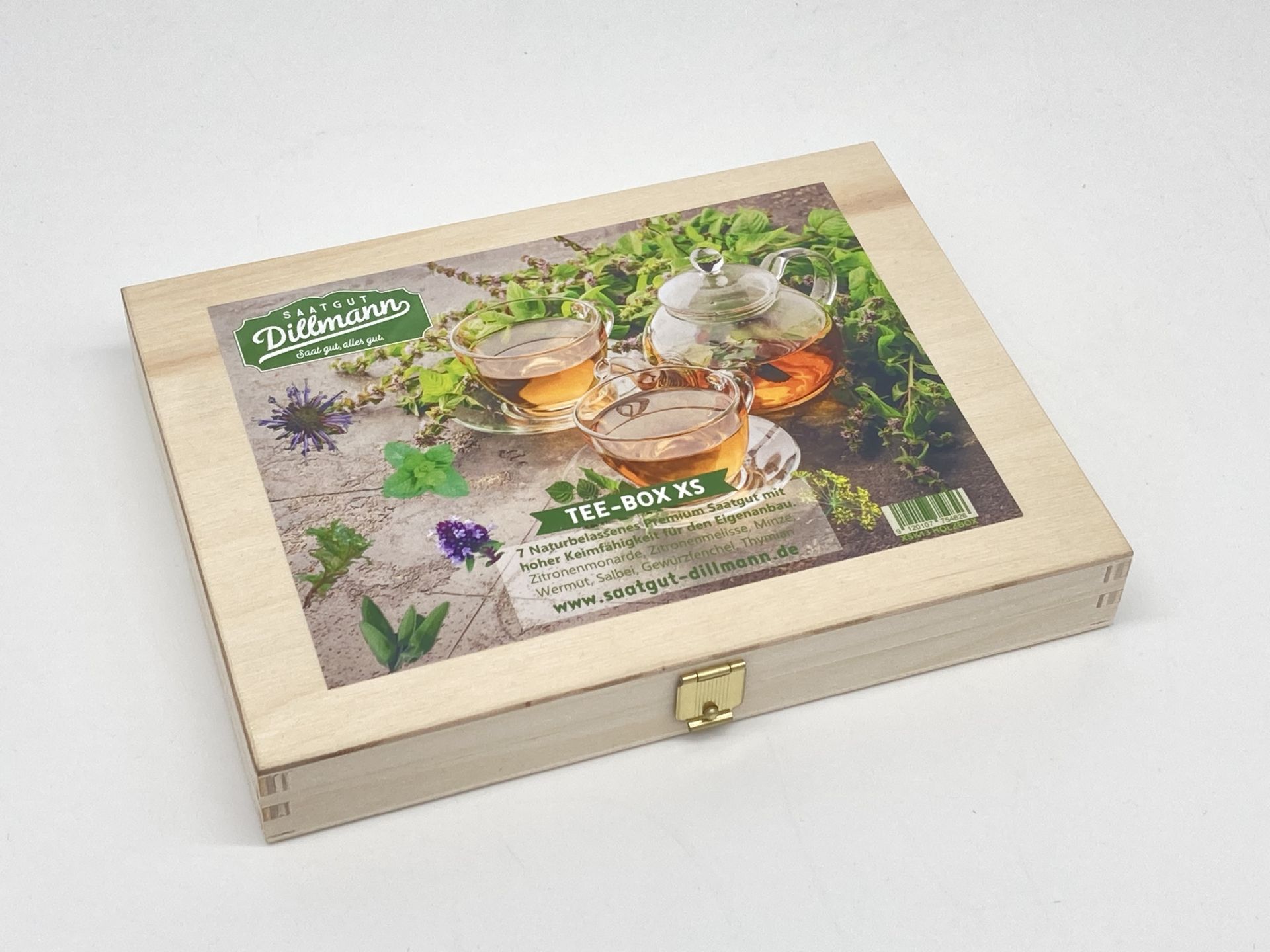 Saatgut-Box XS aus Holz – Teesorten