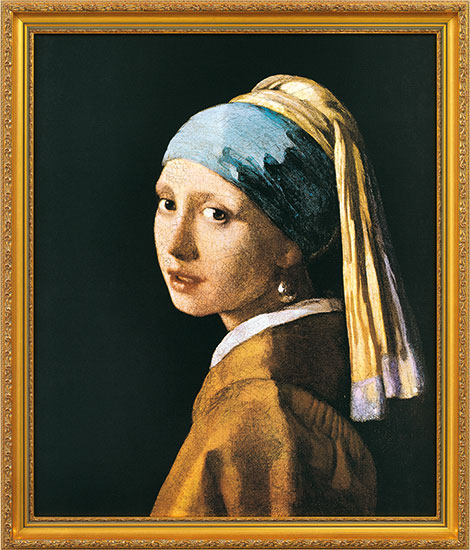 Gemälde "Das Mädchen mit dem Perlenohrring" Jan Vermeer van Delft (1665), gerahmt