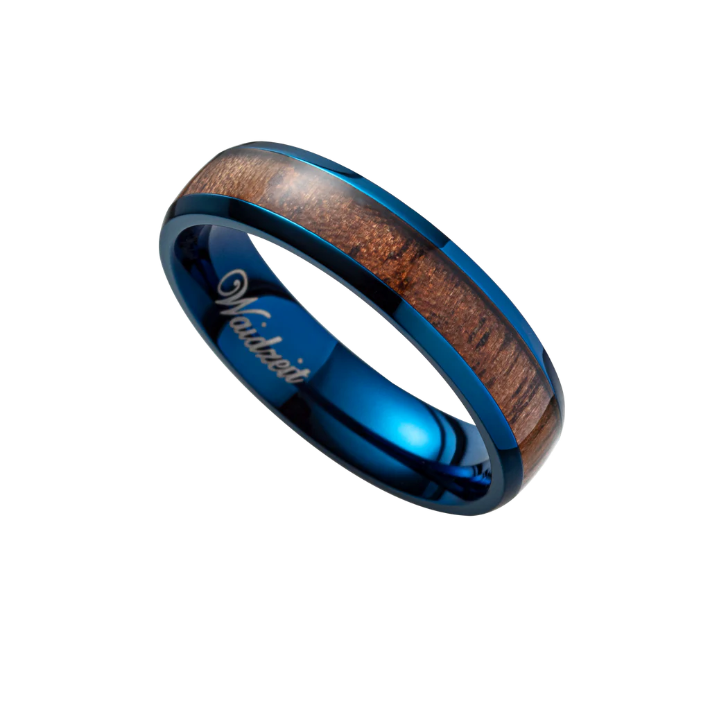 Damen Ring | Royalblau & Walnuss – Harmonie