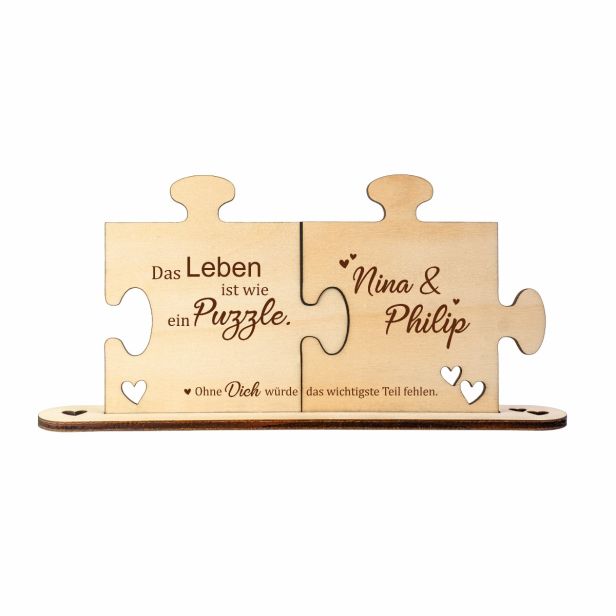 Holz Puzzleteile "Das Leben ist wie ein Puzzle" - personalisiert