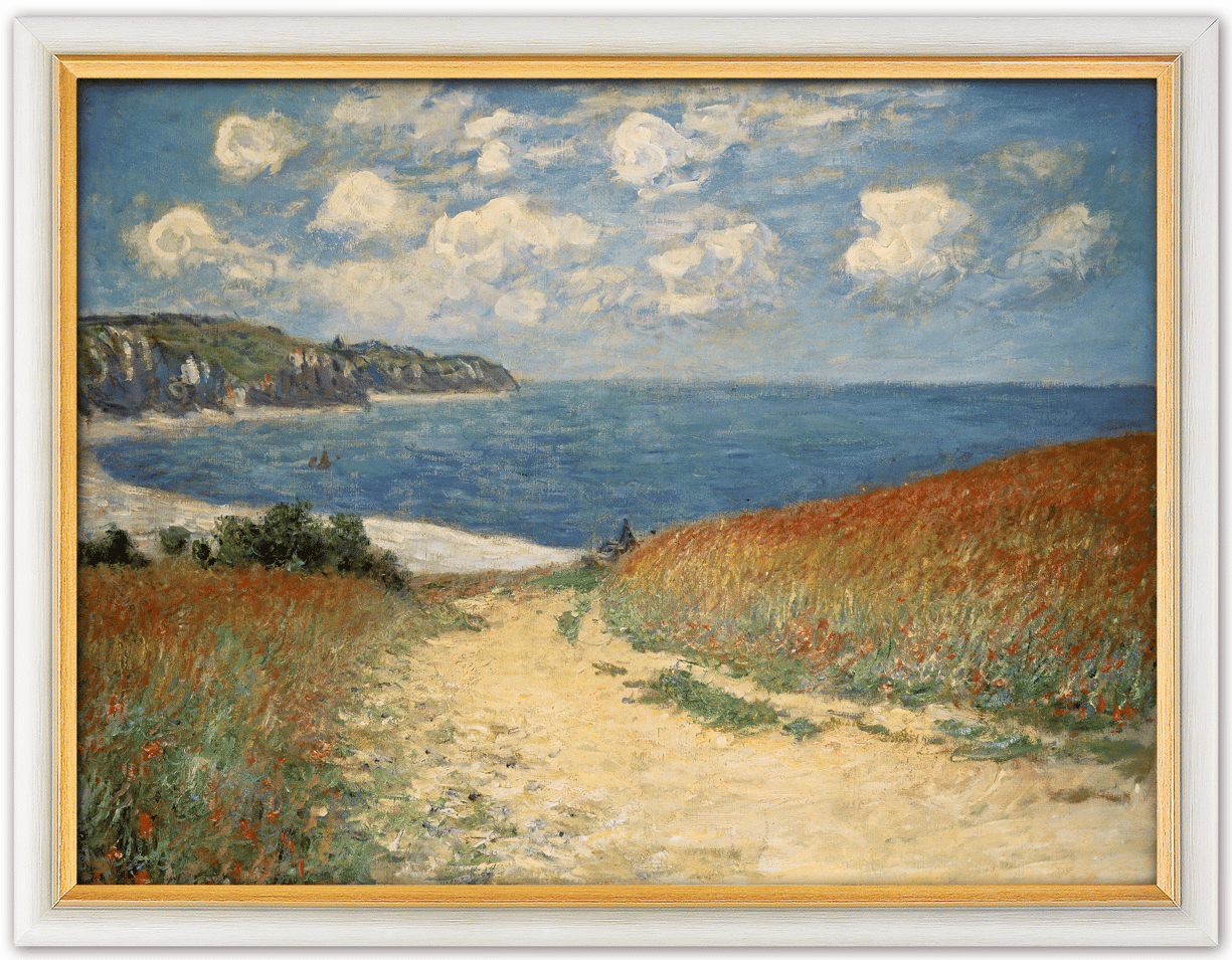 Gemälde "Strandweg zwischen Weizenfeldern nach Pourville" Claude Monet (1882)