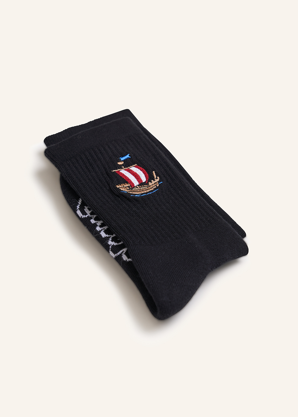 Socken mit maritimen Motiv | schwarz