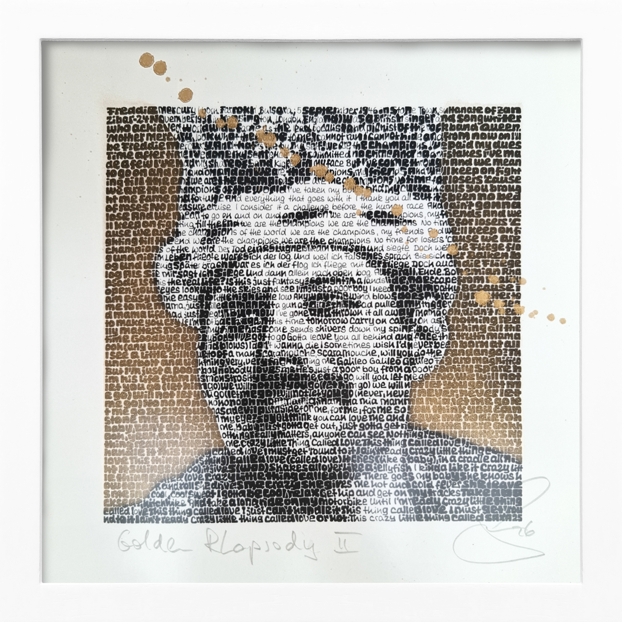 Bild | Freddie Mercury II – SAXA Gold Edition Wortmalerei