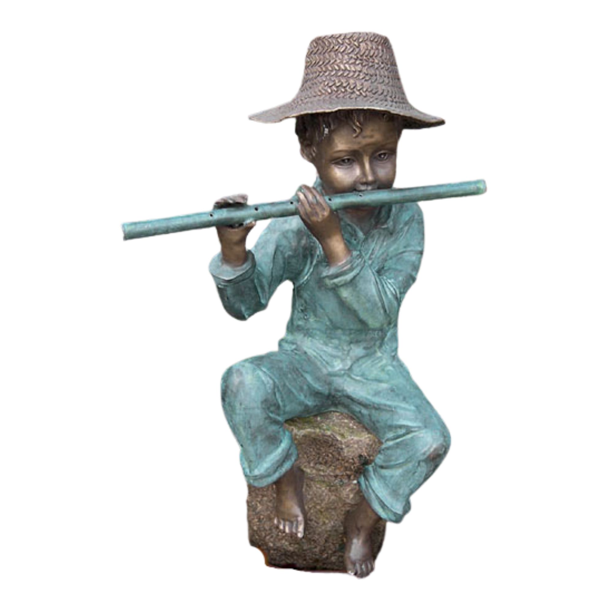 Gartenskulptur | Bronze – Flötenspieler