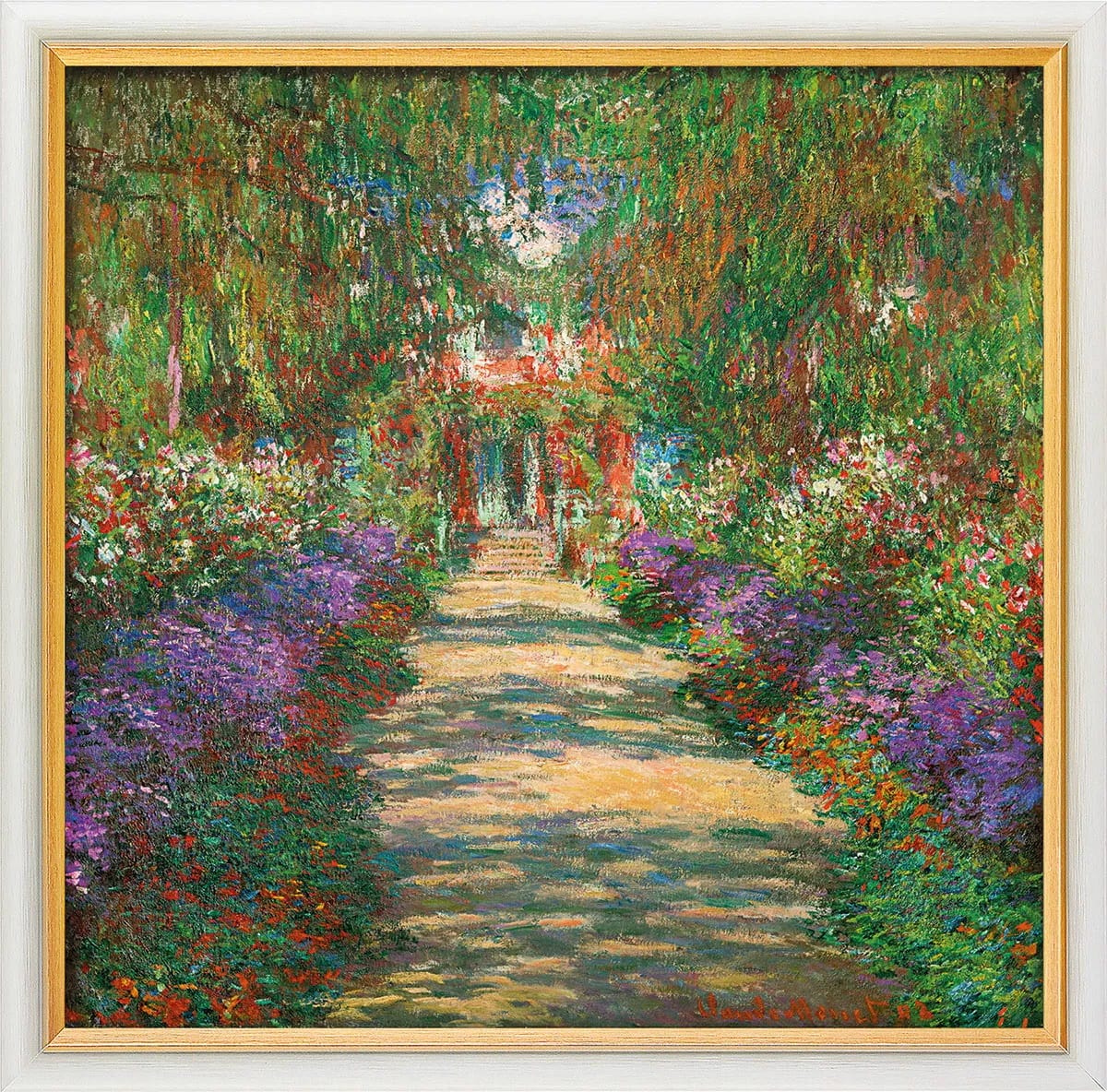 Gemälde "Garten in Giverny" Claude Monet (1902), gerahmt