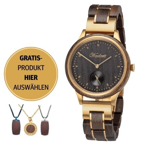 Damenuhr aus Mooreiche | Mystic Gold