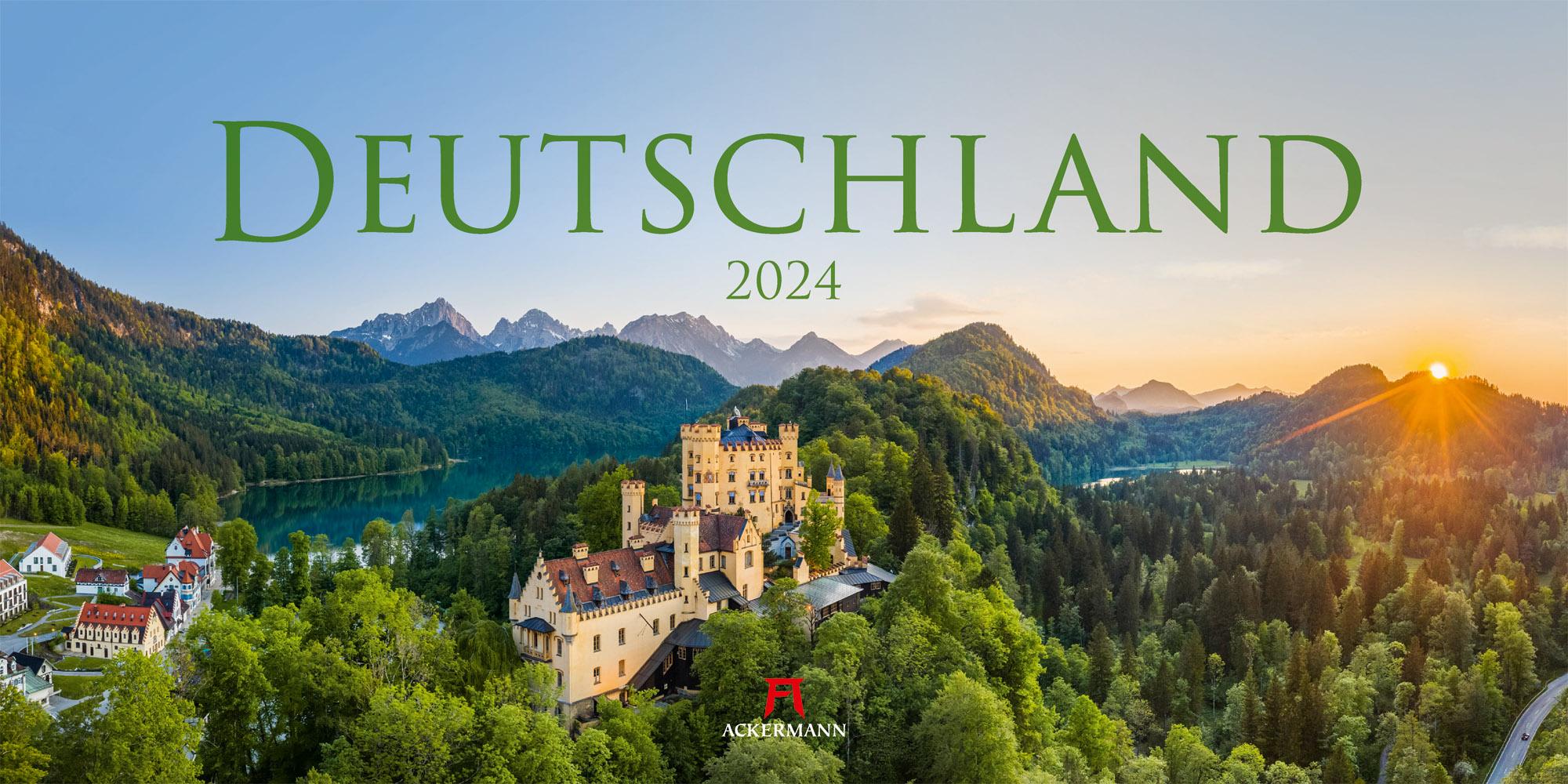 Deutschland - Panorama Kalender 2024 Maße (B/H): 66 x 33 cm, Fotokalender, Dt/engl
