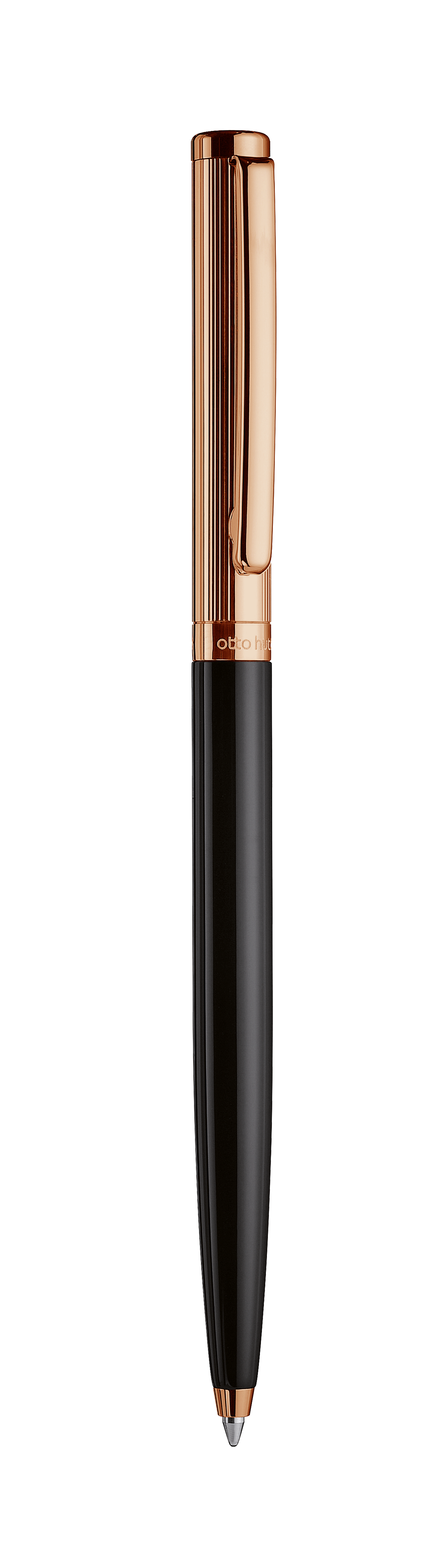 Kugelschreiber schwarz lackiert/rosè vergoldet - Design 01