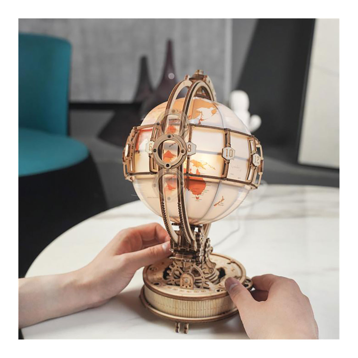 3D-Holzpuzzle Beleuchteter Globus