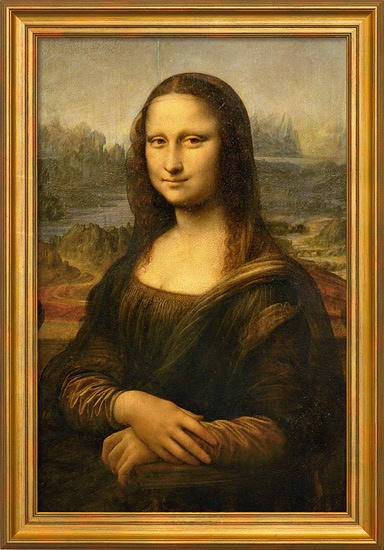 Leonardo da Vinci: "Mona Lisa (La Gioconda)" (um 1503/05), gerahmt