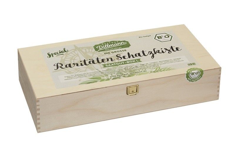 Bio-Saatgut Box Holz: Raritäten Schatzkiste L